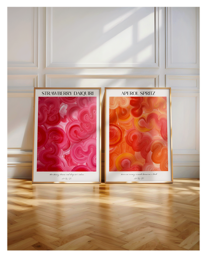 Poster Set- Strawberry Daiquiri & Aperol Spritz