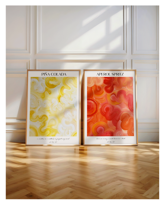 Poster Set- Piña Colada & Aperol Spritz