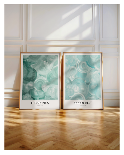 Poster Set- Eucalyptus & Moody Blue