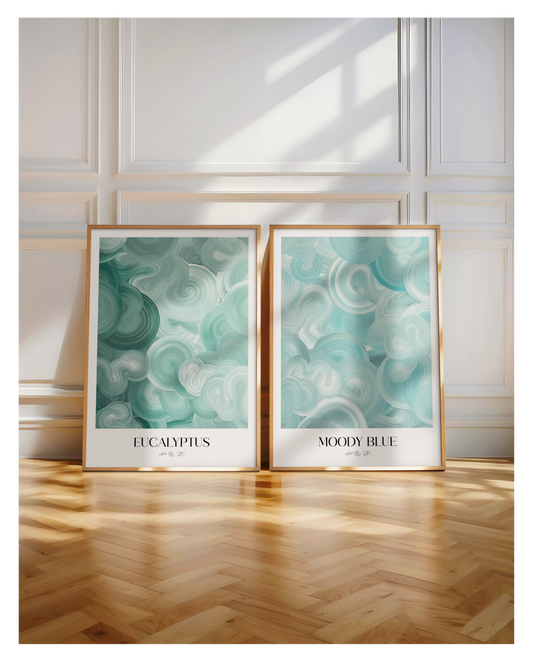 Poster Set- Eucalyptus & Moody Blue