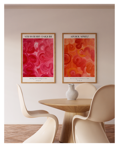 Poster Set- Strawberry Daiquiri & Aperol Spritz