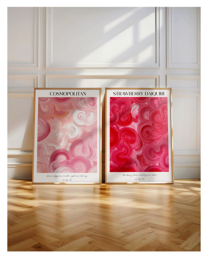 Poster Set- Cosmopolitan & Strawberry Daiquiri