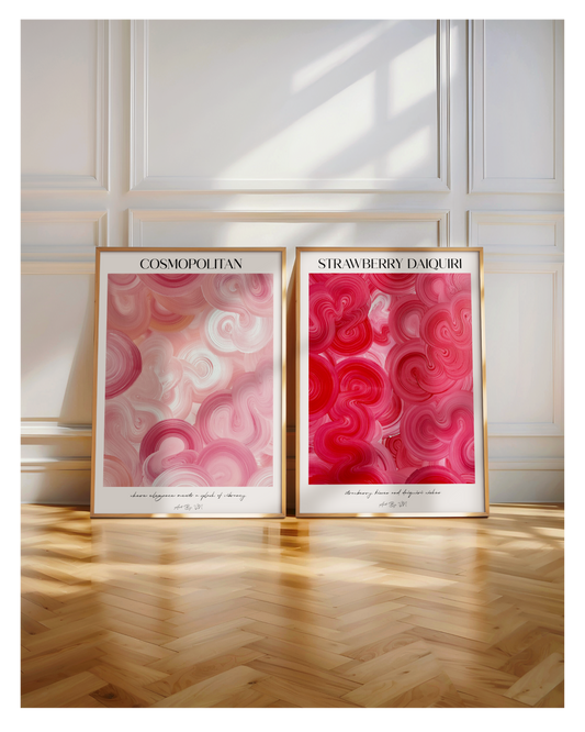 Poster Set- Cosmopolitan & Strawberry Daiquiri