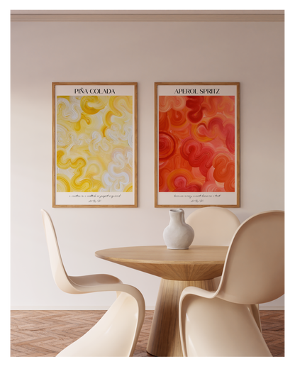 Poster Set- Piña Colada & Aperol Spritz